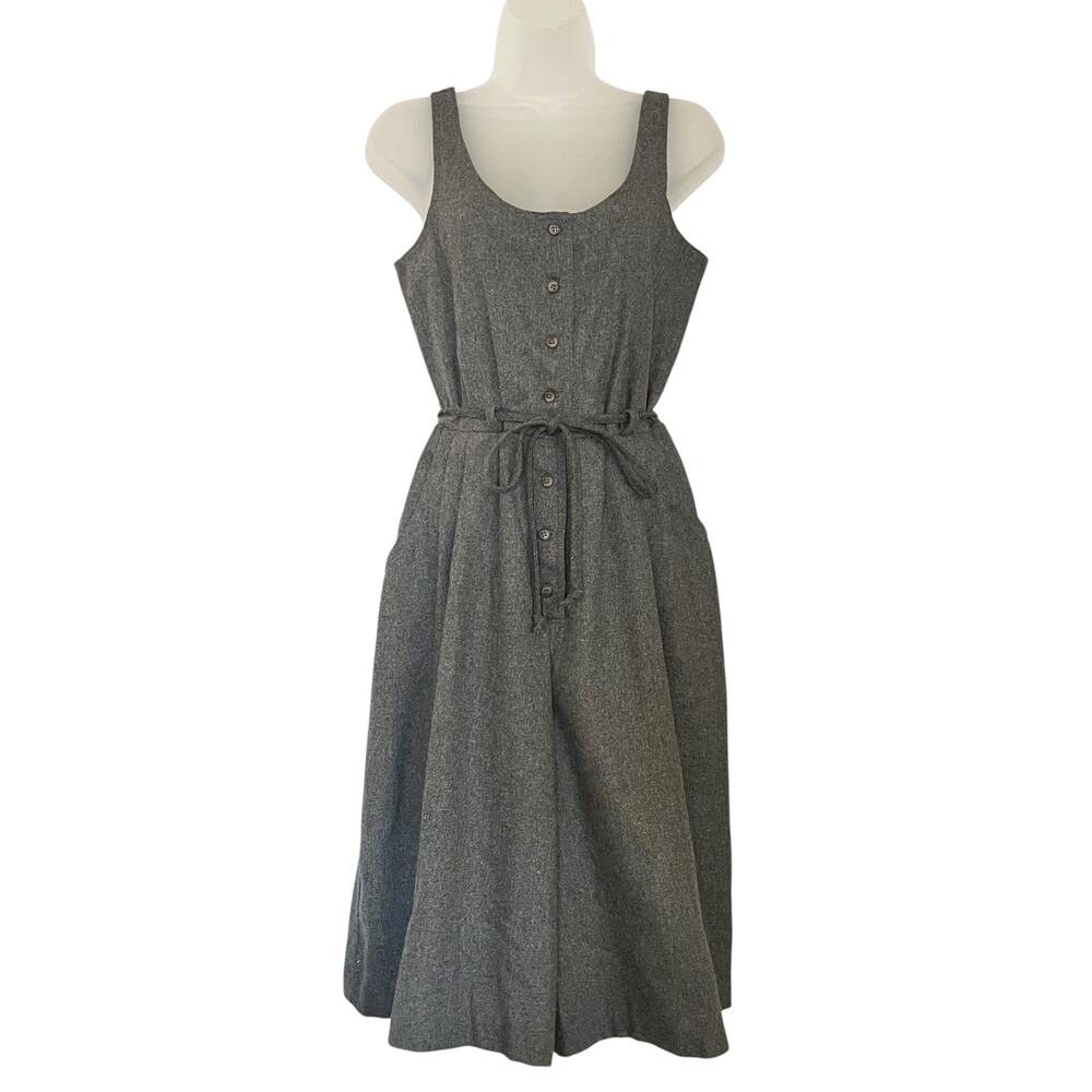 Vintage 1970s JCPenney Fashions Gray Sleeveless Midi Wide-Leg Jumpsuit Size XS/S